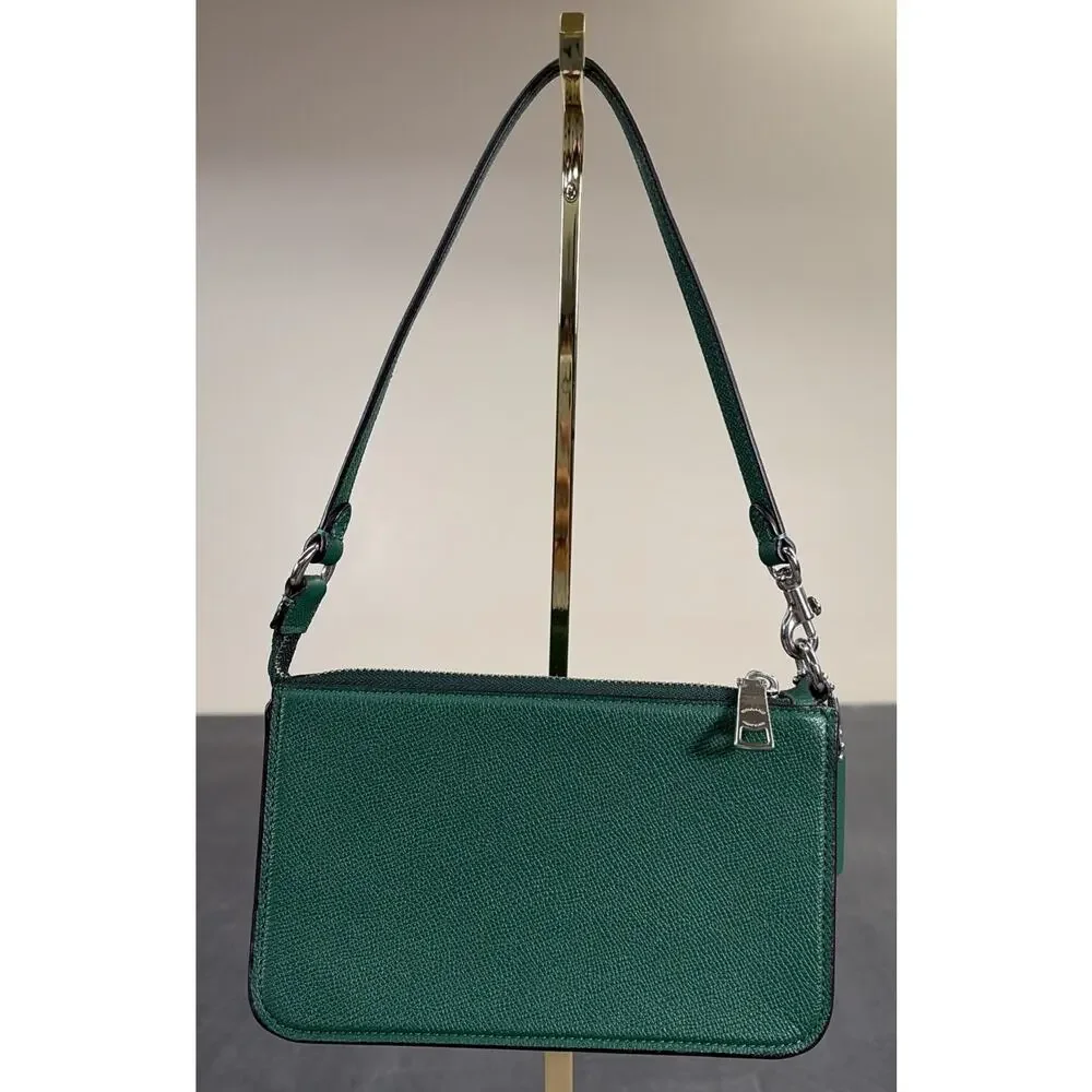 COACH Pouch Bag With Signature Canvas Detail Green Logo Mini Shoulder Bag Chrty